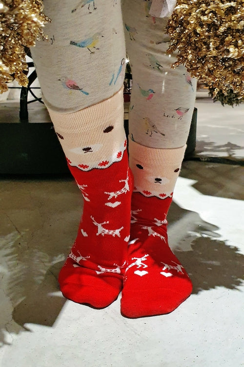 MERRY red cotton socks for children