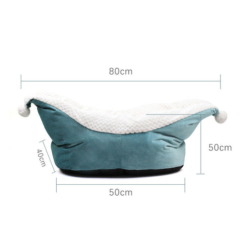 Thick Deep Sleep Boat-Type Cat Kennel Dog Kennel Ice Velvet Surface So