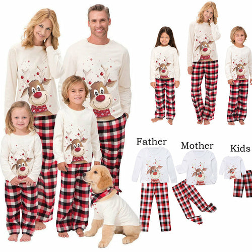 Christmas Family Matching Pajamas Set Deer Adult Kid Family Matching C