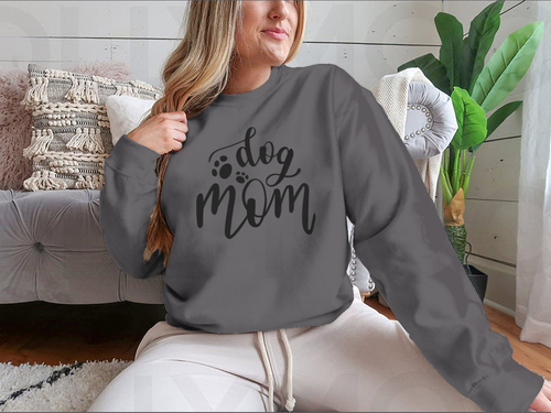 Dog Mom Handwritten Lettering Vector Design for Sweatshirt