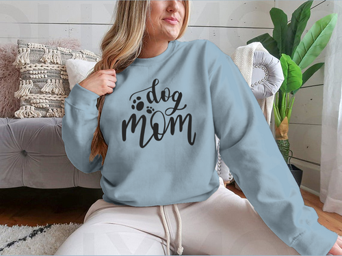 Dog Mom Handwritten Lettering Vector Design for Sweatshirt