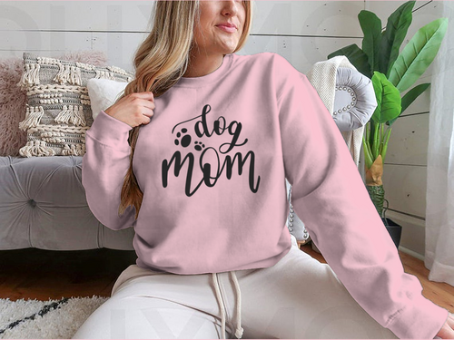 Dog Mom Handwritten Lettering Vector Design for Sweatshirt