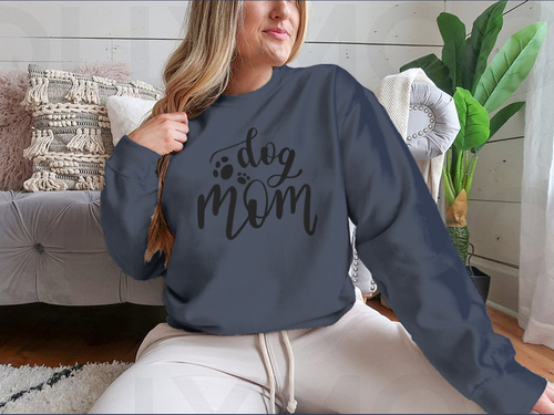 Dog Mom Handwritten Lettering Vector Design for Sweatshirt