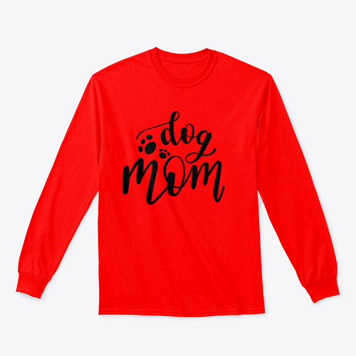 Dog Mom Handwritten Lettering Vector Design for Sweatshirt